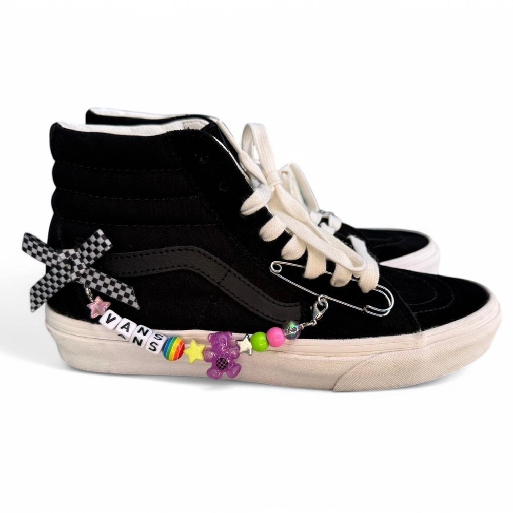 Vans Black High-Tops with Colorful Charms